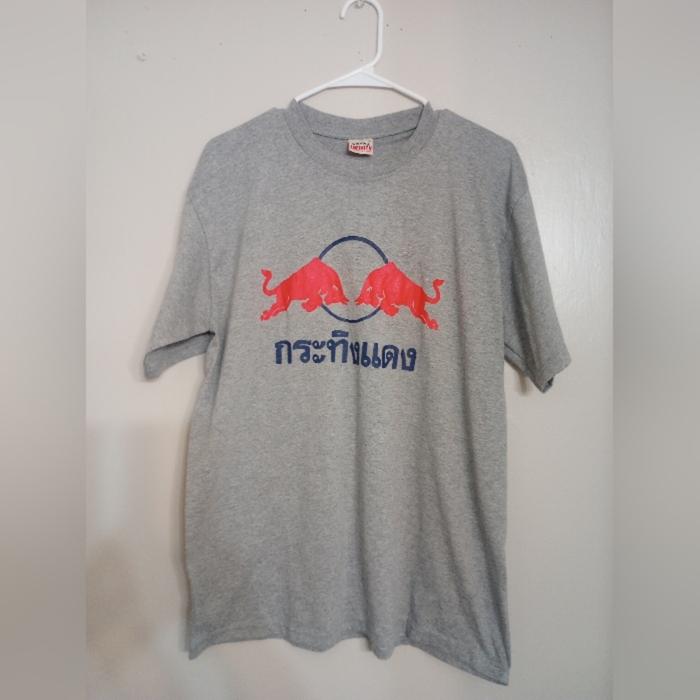 Infinity Red Bull Energy Drink Thailand Y2K Vintage Men's Short Sleeve Tee